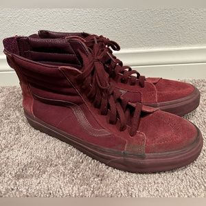 Vans Red Bottom Rare 10.5 Mens Wine Maroon Burgundy